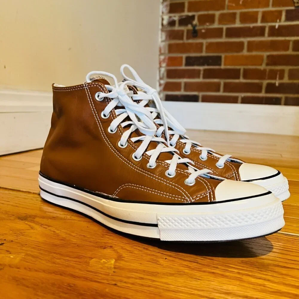 Converse Chuck Taylor All Star Cruise Leather High-Top Shoes Cognac Brown 12